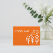 Carte De Visite Bois (Chubby) - Blanc sur orange (Debout devant)