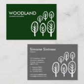 Carte De Visite Bois (Chubby) - Blanc sur vert foncé (Devant / Derrière)