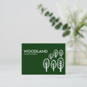 Carte De Visite Bois (Chubby) - Blanc sur vert foncé (Debout devant)