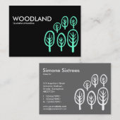 Carte De Visite Bois (Chubby) - Vert pâle sur noir (Devant / Derrière)
