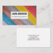 Carte De Visite Bois coloré | Concepteur (Devant / Derrière)