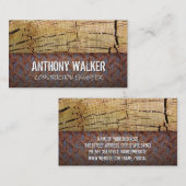 Carte De Visite Bois coupé | Panneau d'acier (Devant / Derrière)