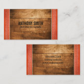 Carte De Visite Bois | Cuir pointu (Devant / Derrière)