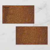 Carte De Visite Bois de Bali découpant l'art Un-de-un-Aimable (Devant / Derrière)
