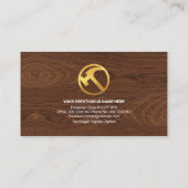 Carte De Visite Bois de bois de bois d'or outils de main-d'oeuvre (Dos)