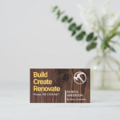 Carte De Visite Bois de bois Grains texture menuisier charpentier (Debout devant)