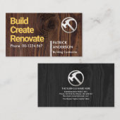 Carte De Visite Bois de bois Grains texture menuisier charpentier (Devant / Derrière)