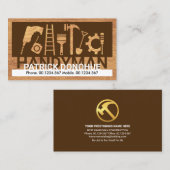 Carte De Visite Bois de bois Handyman Outils Frame (Devant / Derrière)