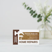 Carte De Visite Bois de bois, outils de main Silhouette (Debout devant)