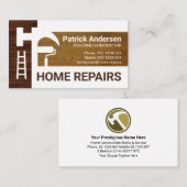 Carte De Visite Bois de bois, outils de main Silhouette (Devant / Derrière)