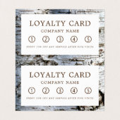 Carte De Visite Bois de bouleau blanc Double fidélité (Intérieur déplié)