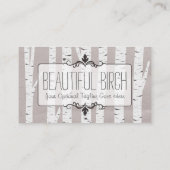 Carte De Visite Bois de bouleau rustique Arbres & Branches Naturel (Dos)