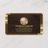 Carte De Visite Bois de charpente de l'onglet Or élégant (Dos)