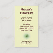 Carte De Visite Bois de chauffage (Dos)