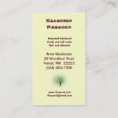 Carte De Visite Bois de chauffage (Dos)