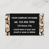 Carte De Visite Bois de chauffage à vendre Petite entreprise profe (Dos)