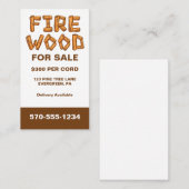 Carte De Visite Bois de chauffage professionnel à vendre sur mesur (Devant / Derrière)