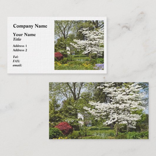 Carte De Visite Bois de chien en fleurs (Devant / Derrière)