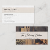 Carte de visite, bois de cuisine rustique (Devant / Derrière)