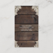 Carte De Visite Bois de grange rustique, dentelle et jarres de mas (Dos)