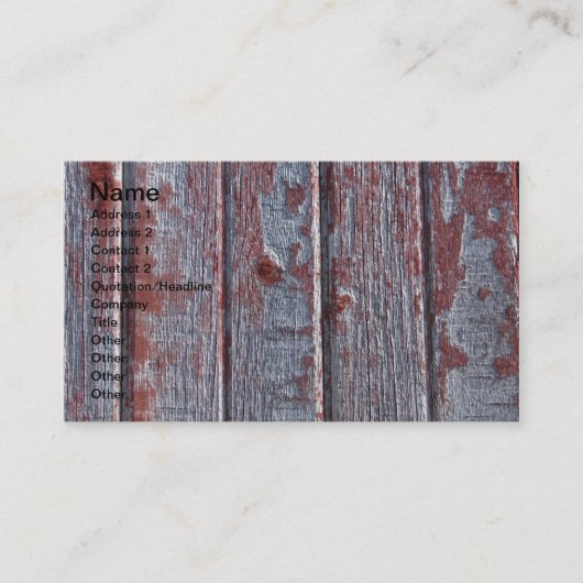 Carte De Visite Bois de la grange avec peinture rouge (Devant)