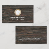 Carte De Visite Bois de logo d'or de restauration de boulangerie (Devant / Derrière)