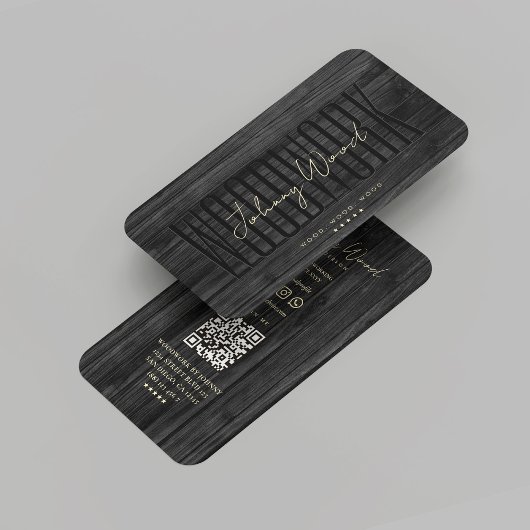 Carte De Visite Bois de menuiserie moderne bois noir professionnel