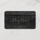 Carte De Visite Bois de menuiserie moderne bois noir professionnel (Devant)