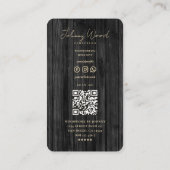 Carte De Visite Bois de menuiserie moderne bois noir professionnel (Dos)