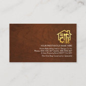 Carte De Visite Bois de menuiserie Outils de menuiserie (Dos)