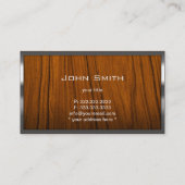 Carte De Visite Bois de monogramme de frontière en métal de (Dos)