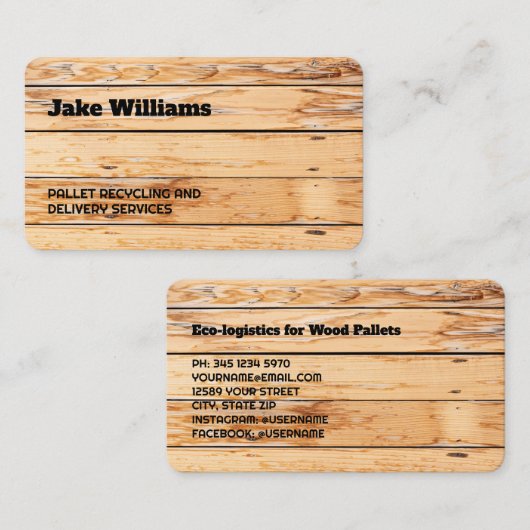 Carte De Visite Bois de palette (Devant / Derrière)