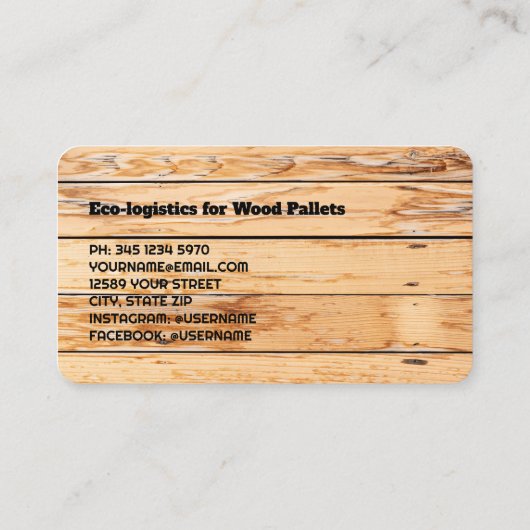 Carte De Visite Bois de palette (Dos)