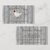 Carte De Visite Bois de poulet argenté Élevage d'oeufs bio rustiqu (Devant / Derrière)