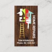 Carte De Visite Bois de réparation de maison élégant (Devant)