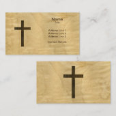 Carte De Visite Bois de rose en bois croisé chrétien de base (Devant / Derrière)