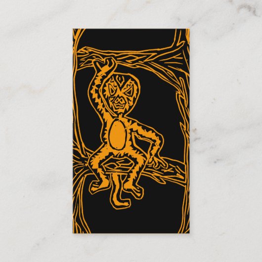 Carte De Visite bois de singe orange (Devant)