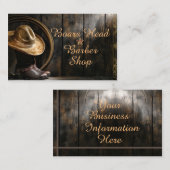 Carte De Visite Bois de tonnerre, bottes et Casquette de cowboy su (Devant / Derrière)