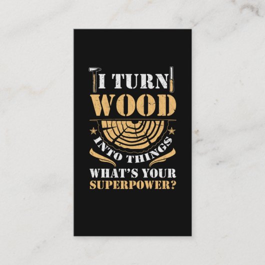 Carte De Visite Bois de travail papa artisan mari charpentier (Devant)