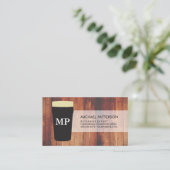 Carte De Visite Bois de verre à pinte avec Monogramme (Debout devant)