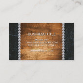 Carte De Visite Bois | Découpe en marbre noir | Diamants (Dos)