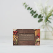 Carte De Visite Bois élégant Coupe Conseil Chef Restauration (Debout devant)