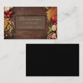 Carte De Visite Bois élégant Coupe Conseil Chef Restauration (Devant / Derrière)
