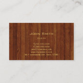 Carte De Visite Bois élégant de monogramme d'or de boulangerie (Dos)