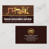 Carte De Visite Bois en bois d'or Handyman Outils toit (Devant / Derrière)