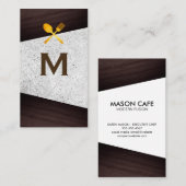 Carte De Visite Bois et blocs de feuillage | Culinaire (Devant / Derrière)