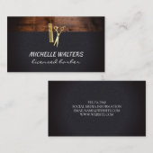 Carte De Visite Bois et cuire de barbier sous licence (Devant / Derrière)