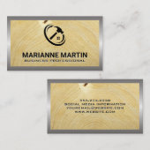 Carte De Visite Bois et métaux | Logo du marteau (Devant / Derrière)