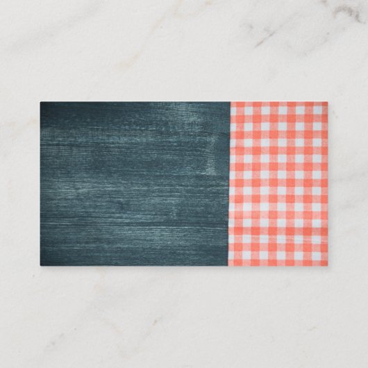 Carte De Visite Bois et tissu de table (Dos)