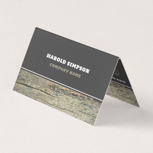 Carte De Visite Bois fissuré rustique Double fidélité (Devant)